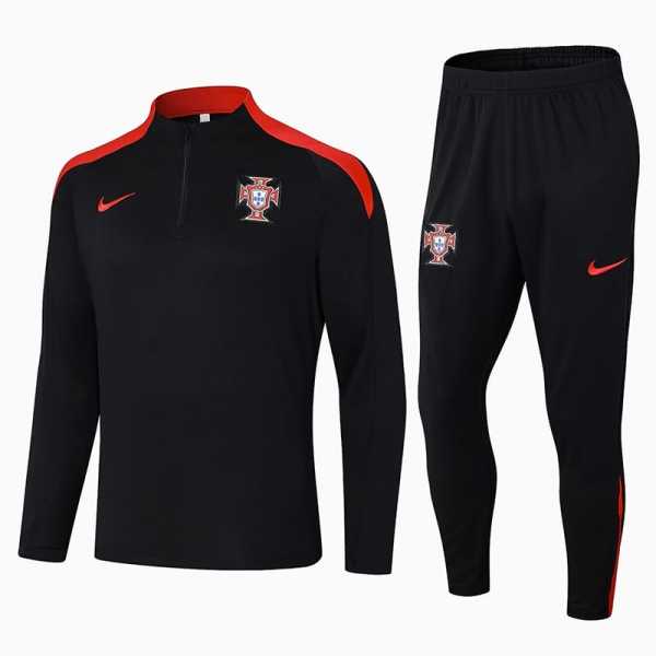 2024 Portugal Black Half Pull Tracksuit