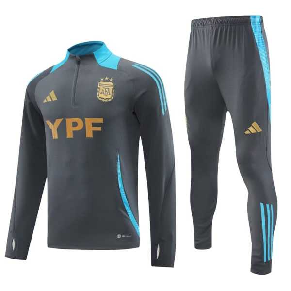 2024 Argentina Gray Half Pull Tracksuit