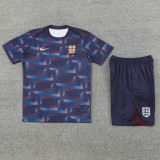 2024 England Dark Blue Training Shorts Suit