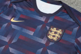 2024 England Dark Blue Training Shorts Suit