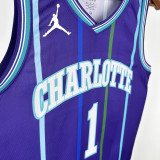 2019/20 HORNETS BALL #1 Purple NBA Jerseys
