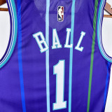 2019/20 HORNETS BALL #1 Purple NBA Jerseys