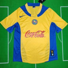 2004 Club America Home Yellow Retro Soccer jersey