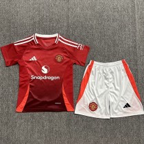 2024/25 Man Utd Home Red Fans Kids Soccer jersey