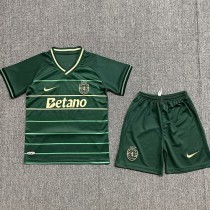 2024/25 Sporting CP Away Green Fans Kids Soccer jersey