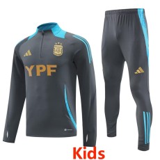 2024 Argentina Gray Kids Half Pull Tracksuit