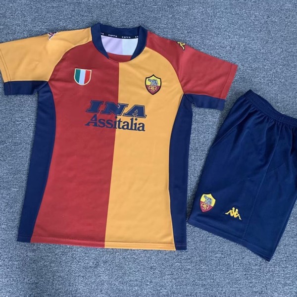 2001/02 Roma Home Red Retro Kids Soccer jersey