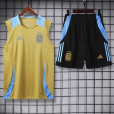 2024 Argentina Yellow Training Shorts Suit