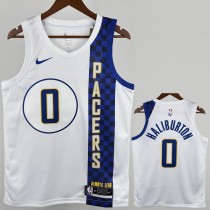 2019/20 PACERS HALIBURTON #0 White NBA Jerseys