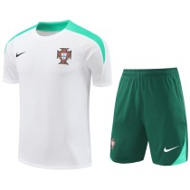 2024 Portugal White Training Shorts Suit