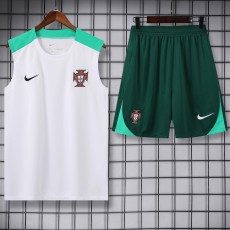 2024 Portugal White Training Shorts Suit