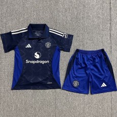 2024/25 Man Utd Away Dark Blue Fans Kids Soccer jersey