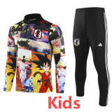2024 Japan Yellow Kids Half Pull Tracksuit
