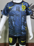 2024 Brazil Special Edition Gray Fans Kids Soccer jersey