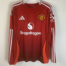 2024/25 Man Utd Home Red Fans Long Sleeve Soccer jersey