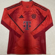 2024/25 Bayern Home Red Fans Long Sleeve Soccer jersey