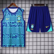 2024 Brazil Blue Training Shorts Suit