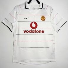 2003/05 Man Utd Away White Retro Soccer jersey