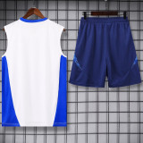 2024 Italy White Training Shorts Suit