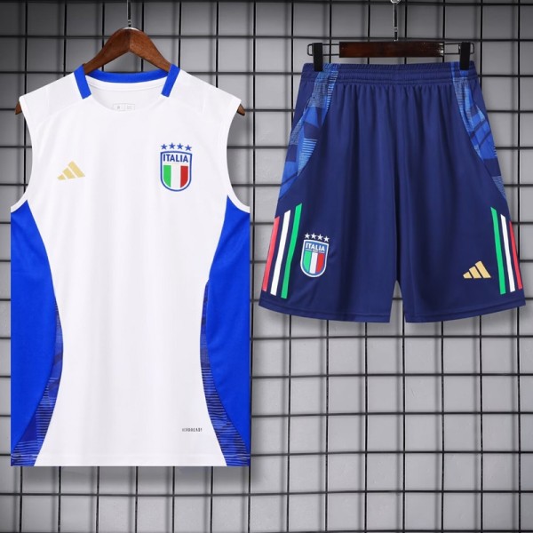 2024 Italy White Training Shorts Suit