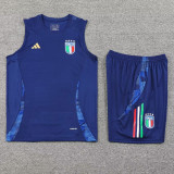 2024 Italy Blue Training Shorts Suit