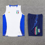 2024 Italy White Training Shorts Suit