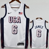 2024 JAMES #6 White NBA Jerseys