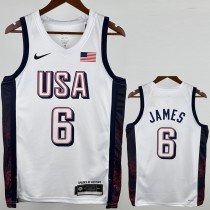 2024 JAMES #6 White NBA Jerseys