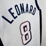 2024 LEONARD #8 White NBA Jerseys