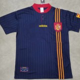 1996 Spain Away Dark Blue Retro Soccer jersey