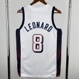 2024 LEONARD #8 White NBA Jerseys