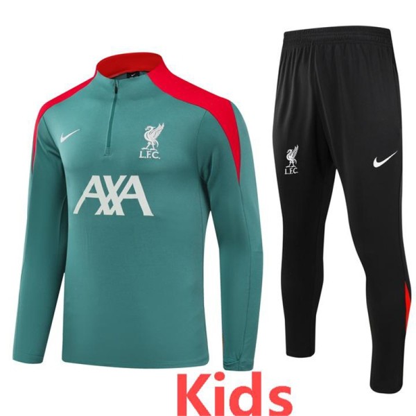2024/25 LIV Green Kids Half Pull Tracksuit