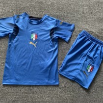 2006 Italy Home Blue Retro Kids Soccer jersey