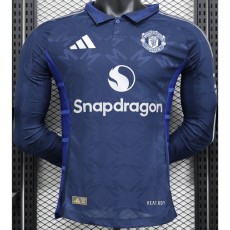 [PLAYER] 2024/25 Man Utd Away Dark Blue Player Long Sleeve Soccer jersey