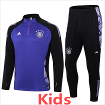 2024 Germany Purple Kids Half Pull Tracksuit