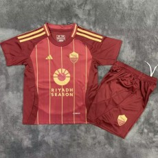 2024/25 Roma Home Red Fans Kids Soccer jersey