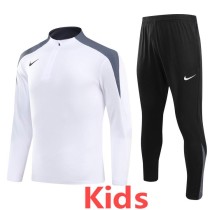 2024 White Kids Half Pull Tracksuit