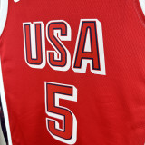 2024 EDWARDS #5 Red NBA Jerseys