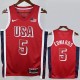 2024 EDWARDS #5 Red NBA Jerseys