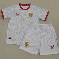 2024/25 Sevilla Home White Fans Kids Soccer jersey