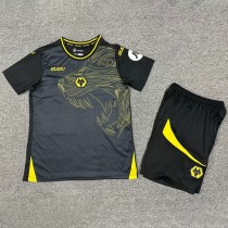 2024/25 Wolves Away Black Fans Kids Soccer jersey