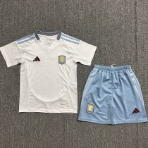 2024/25 Aston Villa Away White Fans Kids Soccer jersey