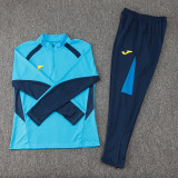 2024 Blue Kids Half Pull Tracksuit