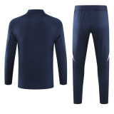 2024 Dark Blue Half Pull Tracksuit
