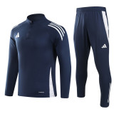 2024 Dark Blue Half Pull Tracksuit