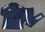 2024 Dark Blue Half Pull Tracksuit