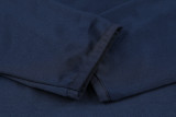 2024 Dark Blue Half Pull Tracksuit