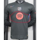 [PLAYER] 2024/25 BAR Away New AD Black Player Long Sleeve Soccer jersey