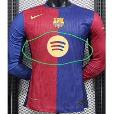 [PLAYER] 2024/25 BAR Home New AD Red Player Long Sleeve Soccer jersey