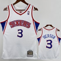 1996/97 76ERS IVERSON #3 White NBA Jerseys